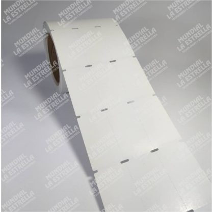 ROLLO ETIQUETA CARTON 35 mm X 65 mm BLANCO - Imagen 3