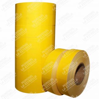 PAQUETE DE 12 ROLLOS AMARILLO PARA ETIQUETADORA SATO PB-2