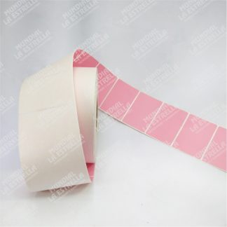 ROLLO ETIQUETAS ADHESIVA ROSADO 100 mm x 68 mts