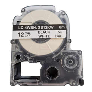 CINTA ROTULADORA BLANCA LC4WBN 12mm PARA EPSON Lw-300, Lw-400, Lw-600p