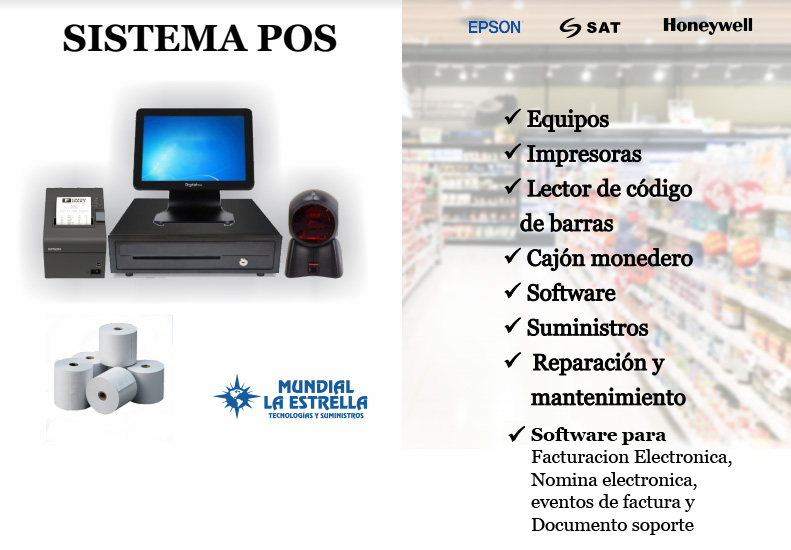 Productos para el sistema POS