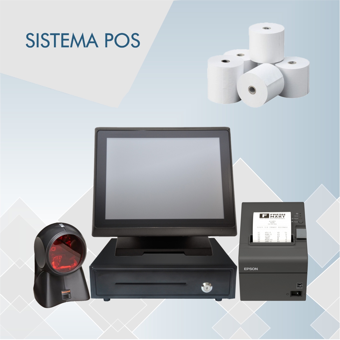 El sistema POS y rollos para la facturacion.
