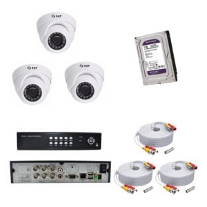 KIT DVR+3Camaras Domo+Control