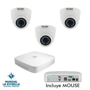 KIT 3 CAMARAS IP DOMO 1 NVR DAHUA 4 CANALES MODELO: SAT-KITE04